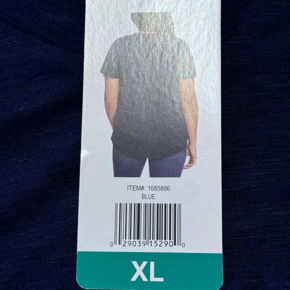 Womens T-Shirt XL Blue Jessica Simpson V-Neck Short Sleeve Pull Over X-Large - Picture 6 of 8